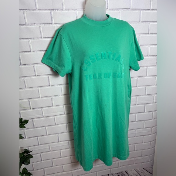 Fear of God Essentials Oversized Green T-Shirt Dress/size 8 - Picture 6 of 12